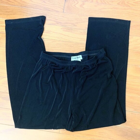 RONNIE Nicole SZ 14 Black pants slacks - elastic at waist - comfy - flowy - Picture 1 of 3
